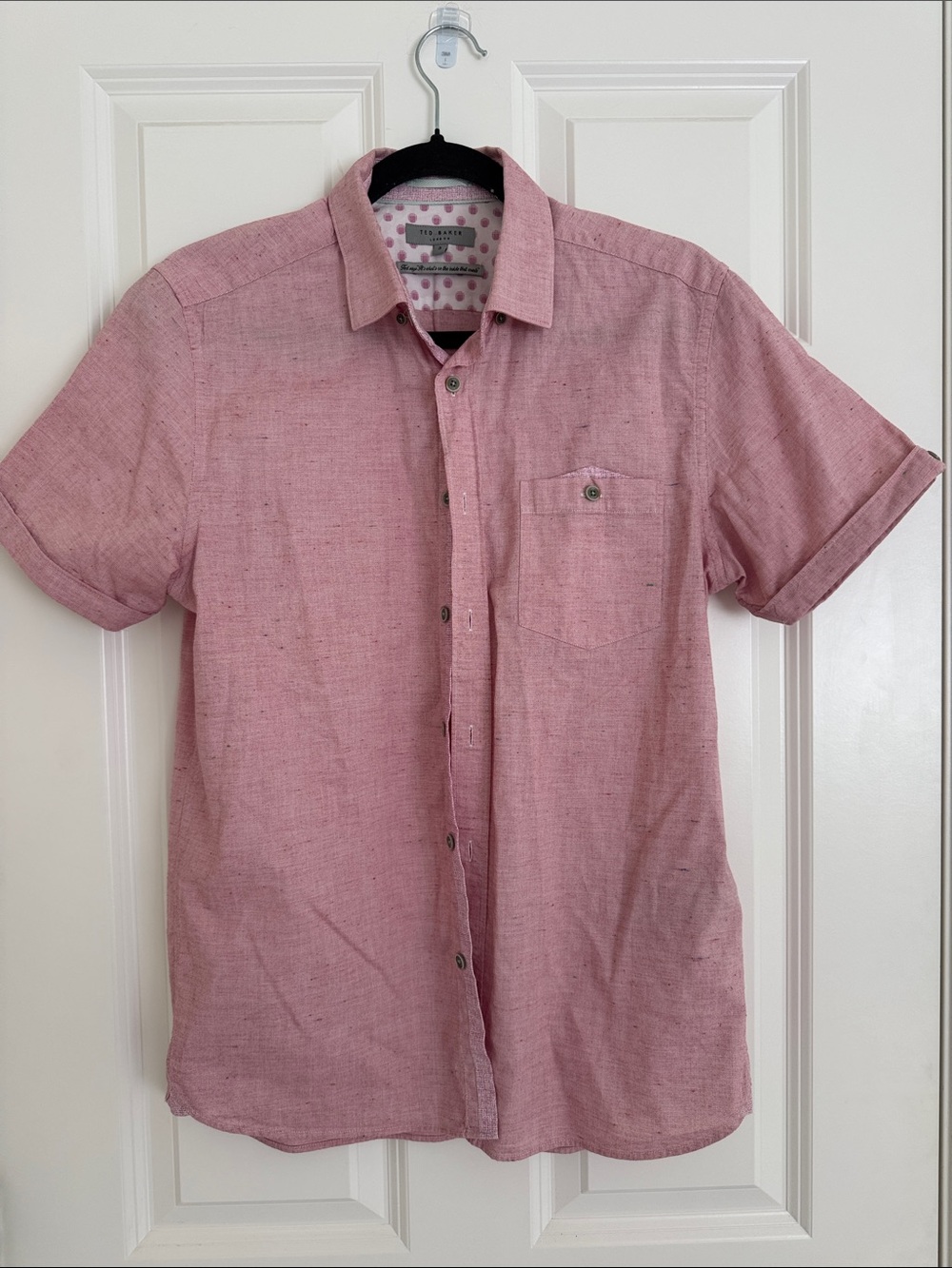 Ted Baker Pink Short-Sleeve Button-Down Shirt